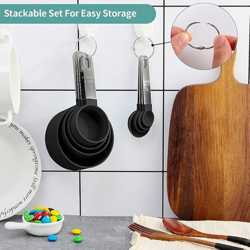 Tazas Cucharas Medidoras Set Medidora Acero Inoxidable 14pz