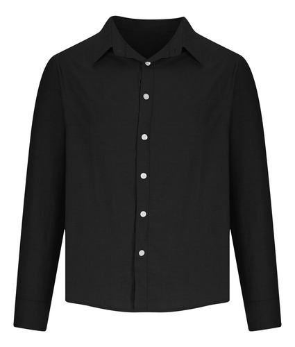 Camisa De Manga Larga Holgada A Rayas Con Botones De Solapa