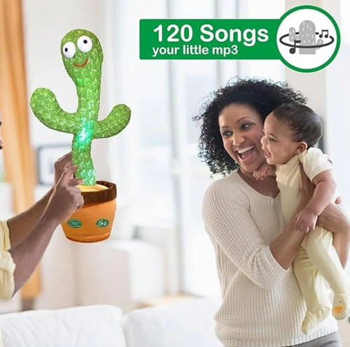 Cactus Peluche Bailarin Canta Graba Educativo De 32cm