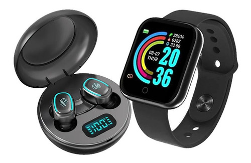 Kit Y68 Smart Watch + Audífonos Bluetooth A10