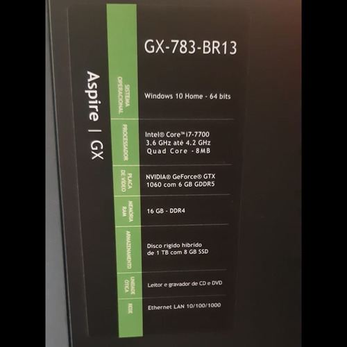 Computador Acer Gx-783-br13 Com Monitor 24 75 Hrtz