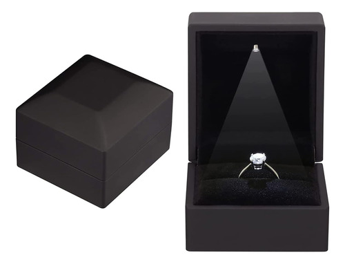 Kakkoii Jewelry Ring Box With Led Light Velvet Earrings Gif.