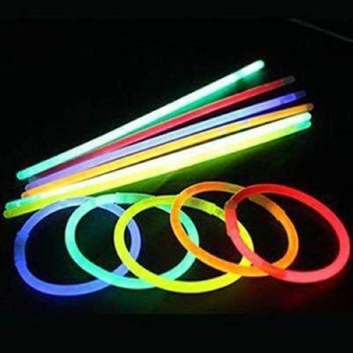 100 Unidades Pulseiras Neon Alto Brilho Silver Festas