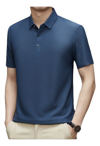 Playera Transpirable Tipo Polo De Seda Helada Para Hombre