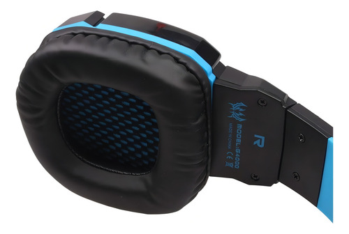 Auriculares Gamer Kotion Each G4000 Negro Y Azul Con Luz Led