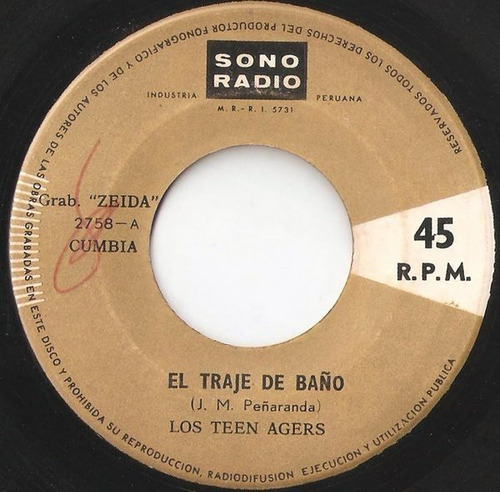 Los Teen Agers - El Traje De Baño Vinilo 7'' 45rpm P78