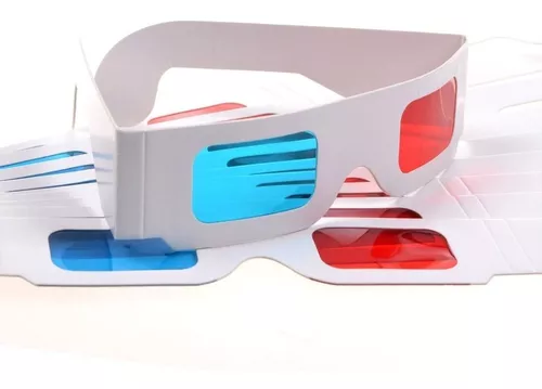 Pack de 50 Lentes 3D Rojo Azul Red Cyan de Carton - Para Juegos y Peliculas  3D