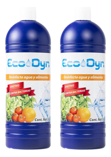 Desinfectante Ecodyn De Agua Y Alimentos 2 Botellas De 1 L