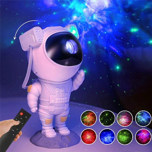 Luminária Projetor Luz Noturna Astronauta Aurora Boreal