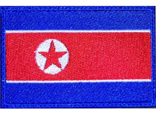 Bandera De Corea Del Norte Parche Bordado 9x6 Cm