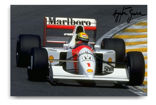Cuadros Formula Uno Ayrton Senna - Vinilo Y Mdf 45cm X 30cm