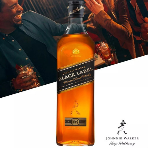Imagen 3 de 10 de Whisky Johnnie Walker Black Label Etiqueta Negra 1 Lt