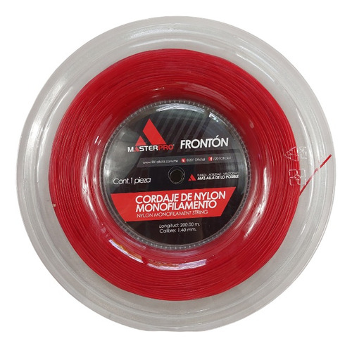 Cuerda Para Raqueta Nylon Master Pro Rojo 200mts