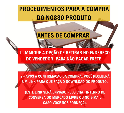 Projeto Mesa E Cadeira De Madeira Dobrável Para Bar Em Pdf