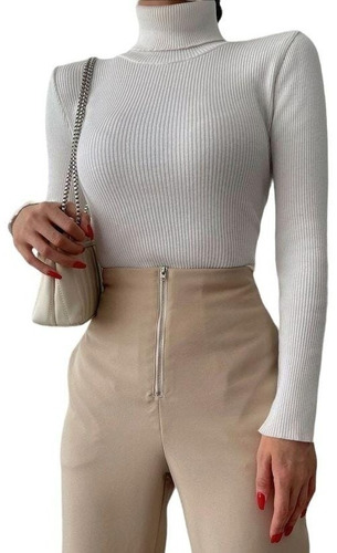 Suéter Cuello Alto Sweater De Lana Mujer