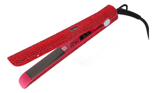 Alisador De Pelo Rojo Profesional Rhinestone Flat Iron