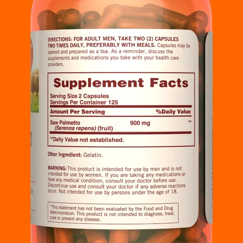Suplemento Sundown Naturals Saw Palmetto 250 Cápsulas