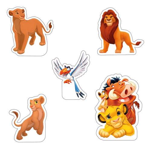 Figuras Rey León Base Rígida Kit 5 Pzas Coroplast