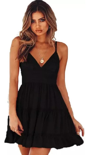 Vestido Playa Sexy Mujer Cuello En V Halter Bowknot