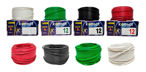 Kit Cable Electrico Cca Calibre 12 Negro 100 Metros 10 Pzs