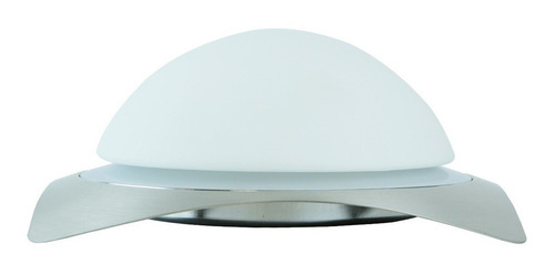 Plafón Moderno 1 Luz E27 60w Niquel Satinado & Cromo Blanco