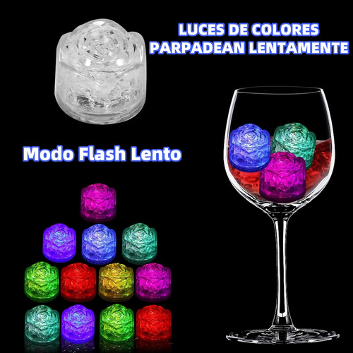 48cubos De Hielo Con Led Impermeable Con Parpadeo Multicolor