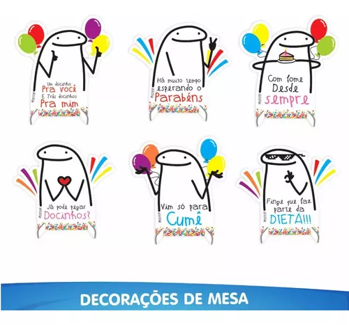 Kit Painéis festa decoração Lousas Faixa Flork Meme EVA - piffer