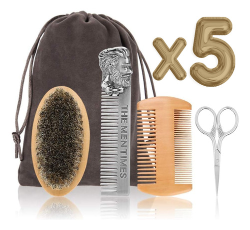 5 Piezas Kit Barba Accesorios Cuidado Y Rasurado Barba