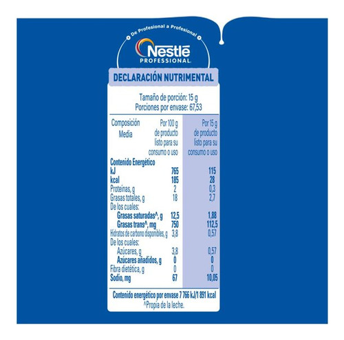Media Crema Nestle 1 Lt (1.013kg) Caja Con 6 Pzas