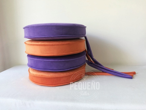 Imagen 5 de 9 de Almohadones Redondos Para Sillas Con Cierre Y Tiritas