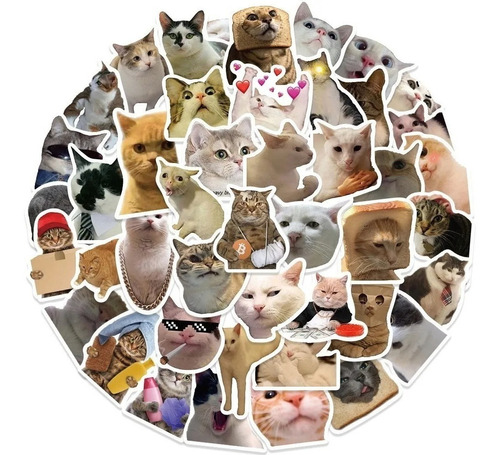 Gato Gatitos - Set De 50 Stickers / Calcomanias / Pegatinas