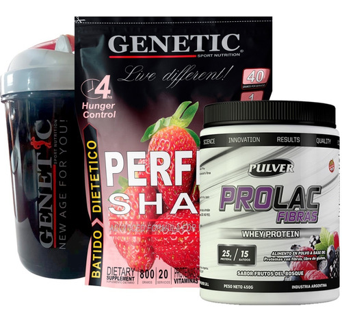 Batidos Control Peso Perfect Shake + Fibras + Vaso Genetic