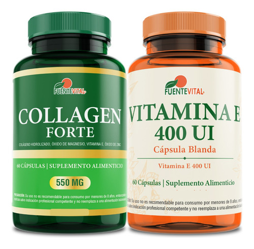 Colágeno - Zinc - Magnesio + Vitamina E. Pack Oferta