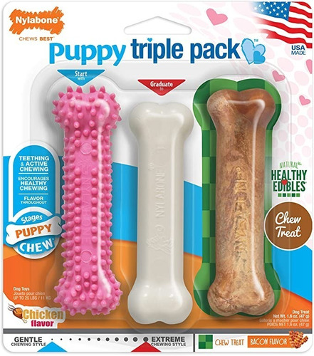 Juguetes Mordibles Para Cachorro En Forma De Huesitos 3 Pcs