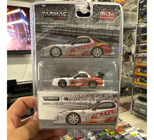Tarmac Works Global64 A´pexi Stage-d Fd Rx-7 Vertex Mijo Ex. Color Blanco