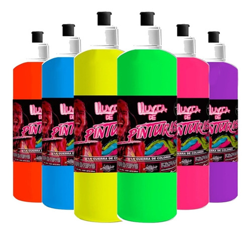 Lluvia De Pintura Fluo Guerra Brilla Con Luz Uv Egresados