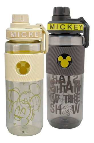Juego De Botellas Fun Kids Disney Mickey Mouse 2 Pzas Color Negro Y Beige