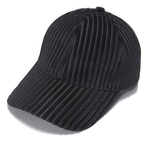 Gorra De Béisbol A Rayas De Terciopelo Para Invierno (bk), C