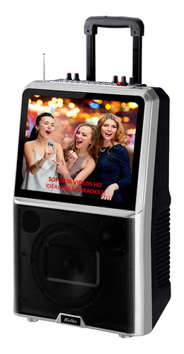 Parlante Inalámbrico Kolke Pro 3 Karaoke Pantalla 15'' 100w Color Negro