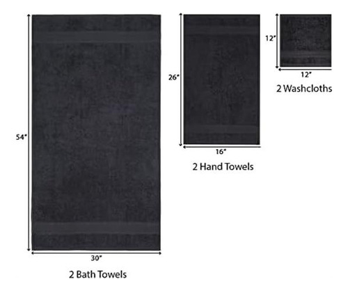 Trident Toallas De Baño Para Baño 6 Piezas Premium Estilo Tu