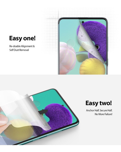 Imagen 7 de 10 de Film Dual Easy Wing Samsung A51 Ringke Pack X2 Con Alas Orig