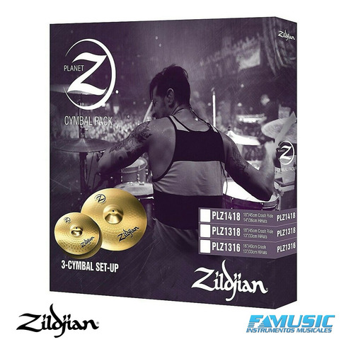 Set De Platillos Zildjian Plz1316 Hi Hat 13 + Crash 16