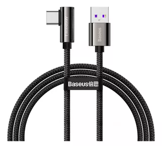 Cable Baseus Usb-a / Usb-c ( Acodado ) Carga Rapida 66w 1m Negro