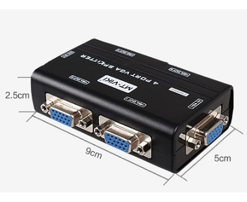 Imagem 12 de 12 de 4 Vias Svga Vga Splitter De Sinal Um A Quatro Portas Svga