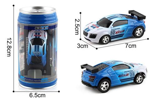 Mini Auto Rc Luz Radio Control Remoto Recargable Lata, 1:64