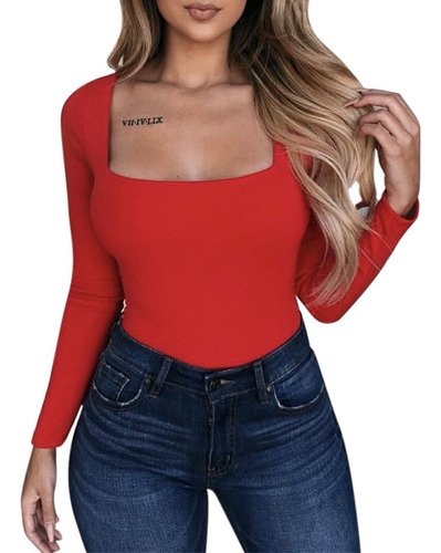 Blusa Con Cuello De Manga Larga Para Mujer, Camiseta Holgada