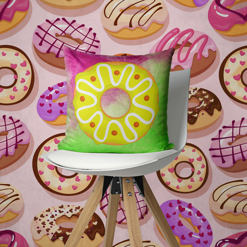 Souvenir 5 Almohadas Estampa Donas 20x20cm
