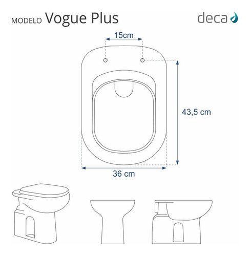 Assento Sanitário Com Amortecedor Vogue Plus Branco P/ Deca