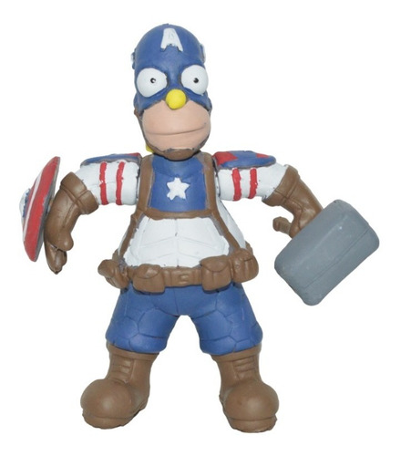 Juguete Figura Los Simpson Parodia Capitan America Homero 