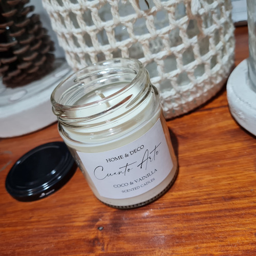 Imagen 2 de 7 de Vela Velas De Cera De Soja Aromática Coco Vainilla 200gr